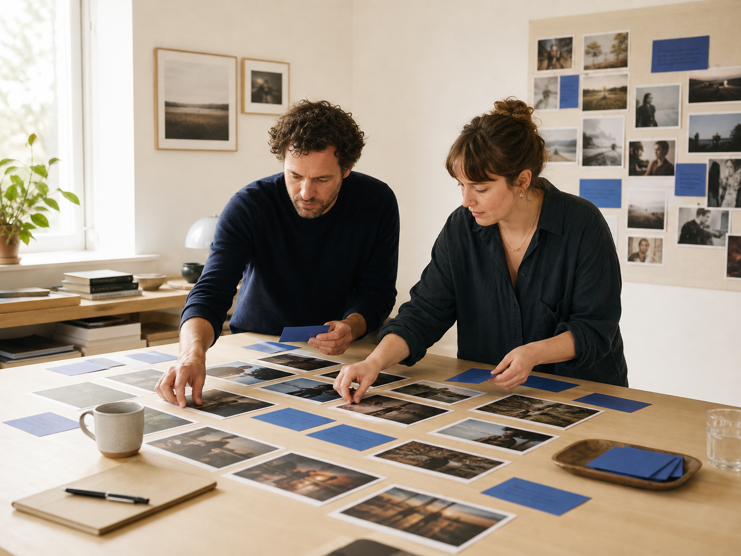 Table de montage avec photogrammes
